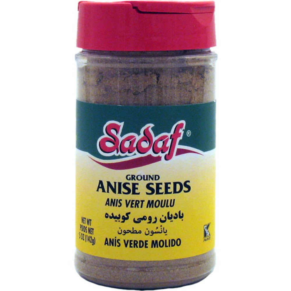 Sadaf Anise Seeds Ground - Anise Powder for Cooking and Food Flavoring - Mediterranean Cuisine - 5 Oz Bottle with Shaker Top