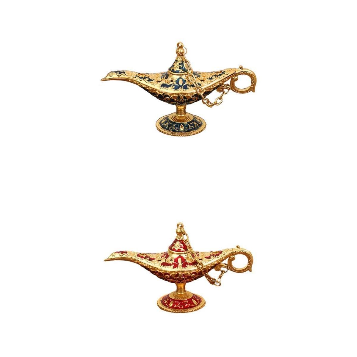 2X Aladdin Lamp Genie Light Arabian Craft Metal Home Decor-image-25