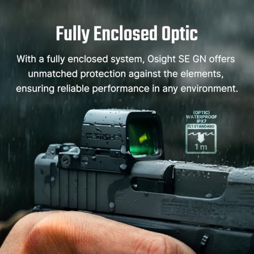 Image of OSIGHT SE Enclosed Micro Red Dot Sight, 2 MOA Dot & 32 MOA Circle or 6 MOA Dot, Red & Green Reticle Options, RMSc /K Footprint Compatible, Compact Reflex Sight for Concealed Carry