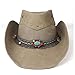 Produktbild SUN-BING-MZ, Damen Naturleder Hut für Westernhut Cowboyhut Lady Mesh Jazz Cowgirl Hut für Damen Quaste Winter Western Sombrero Hats Damen Fashion Casual, Leder, Khaki, 58-59cm
