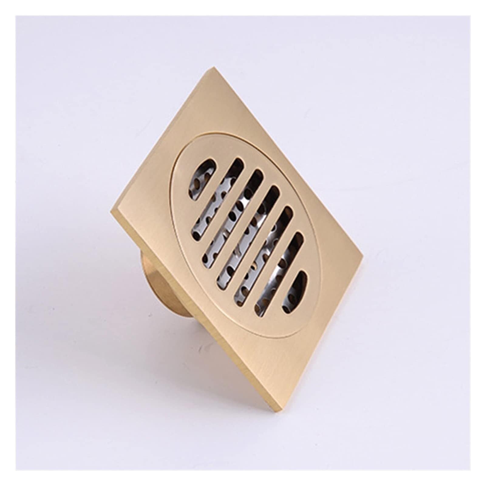 Floor Drain Floor Drain Cover Bathroom Shower Waste Gold Drainage 10 * 10cm Square(1)