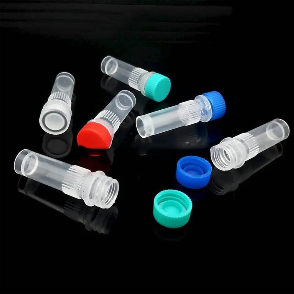 Attrezzature e forniture di laboratorio 500 pezzi/lotto provette da laboratorio 1 ml in PP con guarnizione in silicone, tappo filettato senza scala, fiala for campioni