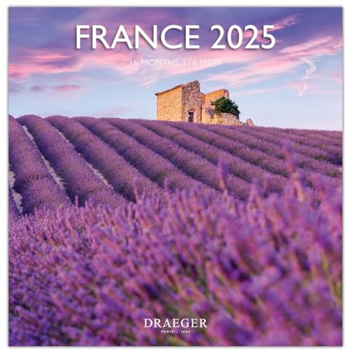 DRAEGER PARIS 1886 - Calendario de pared grande de 29 x 29 cm 2025-7 idiomas - septiembre de 2024 a diciembre de 2025-12 fotografías disponibles en varios temas - Francia - Notas de citas, cumpleaños