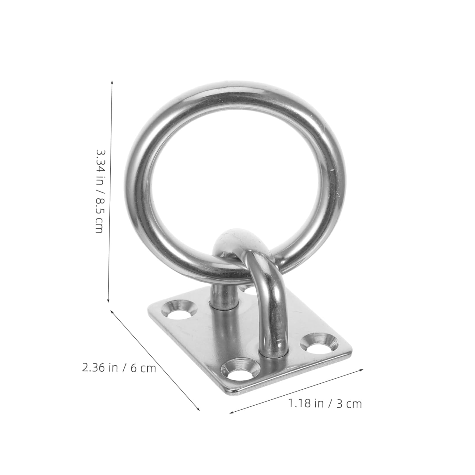 VILLCASE 1 Set Stainless Steel Square Heavy Duty Pad for Ceiling Wall Mounting for Yoga Travel and Home Use