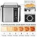 2 Slice Toaster, Stainless Steel Bread Toasters with Warming Rack Best Rated Prime, Extra Wide Slots, 6 Bread Shade Settings, Defrost/Reheat/Cancel Function, Removable Crumb Tray, 800W, Silver