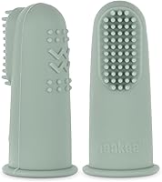 Vista 11 de haakaa Juego de cepillos de dientes de silicona para bebés, el primer cepillo de dientes con funda, cepillo de dientes de cerdas suaves para cuidado