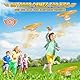 Super Wings Fliegendes Spielzeug Golden Boy für Kinder, Draußen Spaß Flying Disc Launcher Flugzeug Draußen Fliegen Spielzeug für Kinder Jungen Mädchen 3 4 5 6 7 8 Jahre alt, Gold