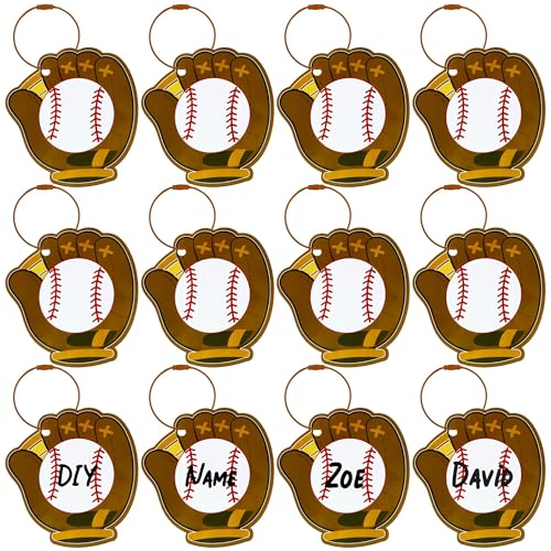 TOHONGADON Baseball Luggage Tags, 12 Pcs, PVC, 3.3 Inch