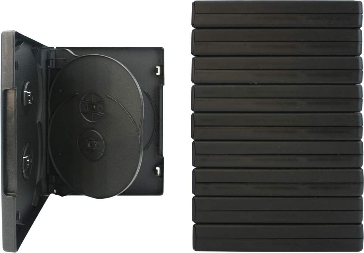 Square Deal Recordings & Supplies (10) Black Five Quantity DVD Empty Replacement Boxes with Wrap Around Sleeve #DV5R22BK (22mm) (5DVD)
