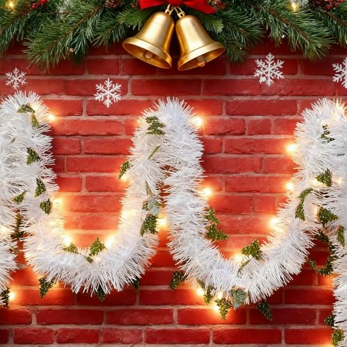 5m Weihnachtsgirlande mit Beleuchtung und Timer, Girlande Weihnachten,...