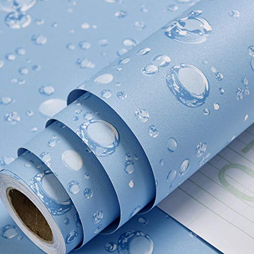 wolpin Wall Stickers Wallpaper Decal (45 x 300 cm) DIY PVC Self-Adhesive Bubbles, Kids Room, Lamination Paper, Office, Home Decorative, Water Blue