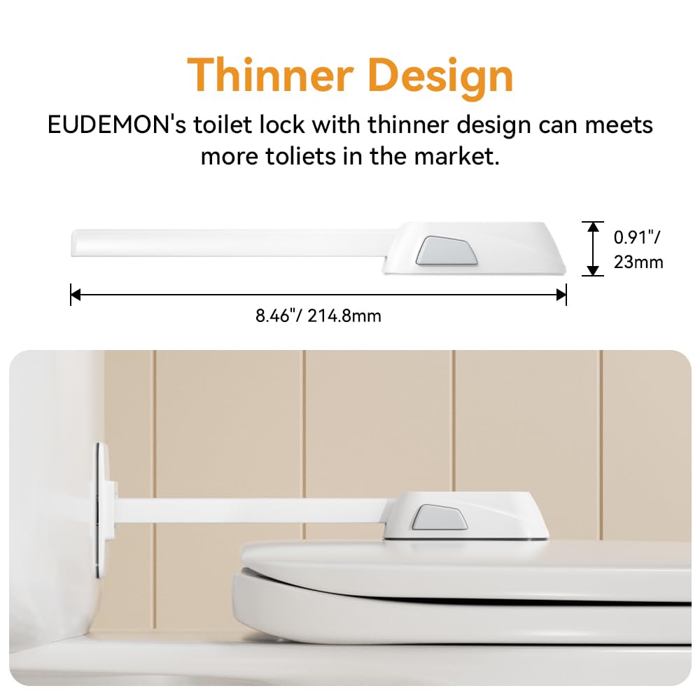 EUDEMON Lot de 1 verrou de sécurité pour siège de toilette pour bébé et enfant, facile à installer avec adhésif, pas besoin d'outils ou de perçage (blanc)
