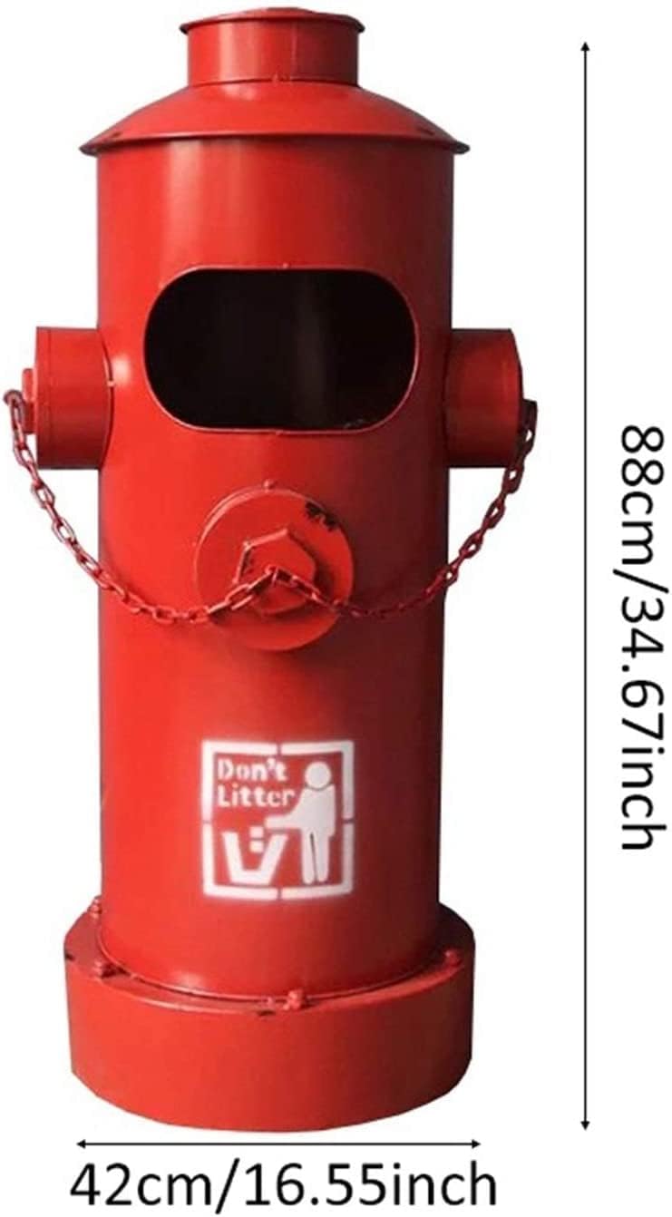 大型 産業用ゴミ箱 インナーバケツ付き クリエイティブ 錬鉄製 大容量 レトロ 消火栓 ゴミ箱 公園 庭用 コンテナビン
