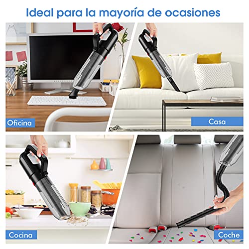 Aspirateur a Main sans Fil - 7000 PA Aspirateur Main,2000 mAh Aspirateur Voiture Puissant,Aspirateurs à Main avec Filtre Lavable,Aspirateur de Table Sec et Humide pour Poils d'animaux,Maison,Voiture - Image 4