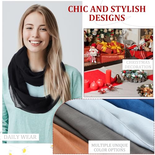 Handepo 6 Pcs Women Infinity Scarf Solid Color Lightweight Loop Scarf Winter Soft Neck Warmer for Women Men4