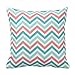 Funda de Almohada Turquesa Coral Aqua Menta Rayas Zigzag Funda de Cojín 45 x 45 cm Suave y Cómoda Fundas de Cojines Respirable Funda de Almohada Fundas de Colchón para sofá Dormitorio Oficina Coche