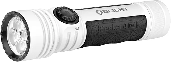 OLIGHT Seeker 4 Pro Rechargeable Flashlights, 4600 Lumens High Powerful Bright LED Light with USB C Holster, Waterproof IPX8 for Emergencies, Camping, Searching(White)