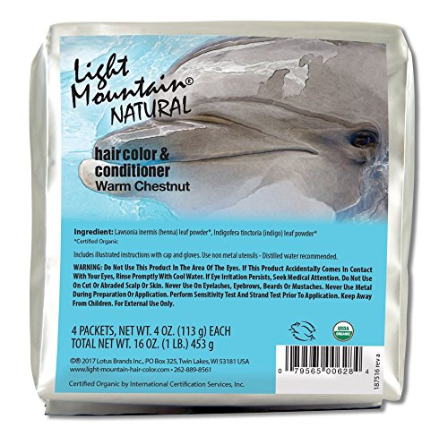 Light Mountain Natural Bulk Hair Color And Conditioner, Warm Chestnut, 16 0z.