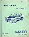 pieces simca 1000  pièces adaptables catalogue simca 1000