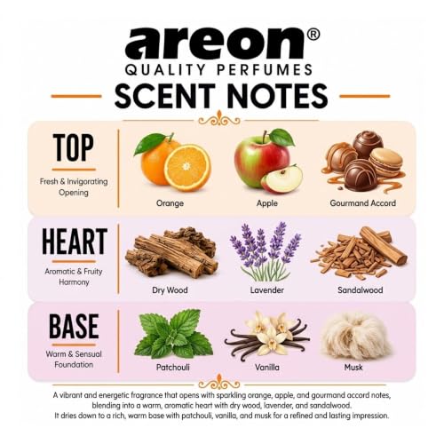Image of AREON MCP08 Vanilla Black Car Perfume Spray - 1.7 Fl Oz Glass Bottle Air Freshener - Long-Lasting Fragrance for Car Interior - Premium Auto Air Freshener - Elegant Scent (50ml)