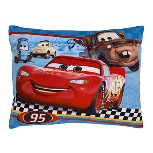 Carritos, Toy Disney Cars Radiator Springs - Almohada Decorativa para niños pequeños Mcqueen y Tow-Mater Azul y Rojo