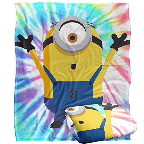 Minions Peace Sign Tie Dye Plaid Ultra Doux au Toucher Soyeux – 152 x 127 cm
