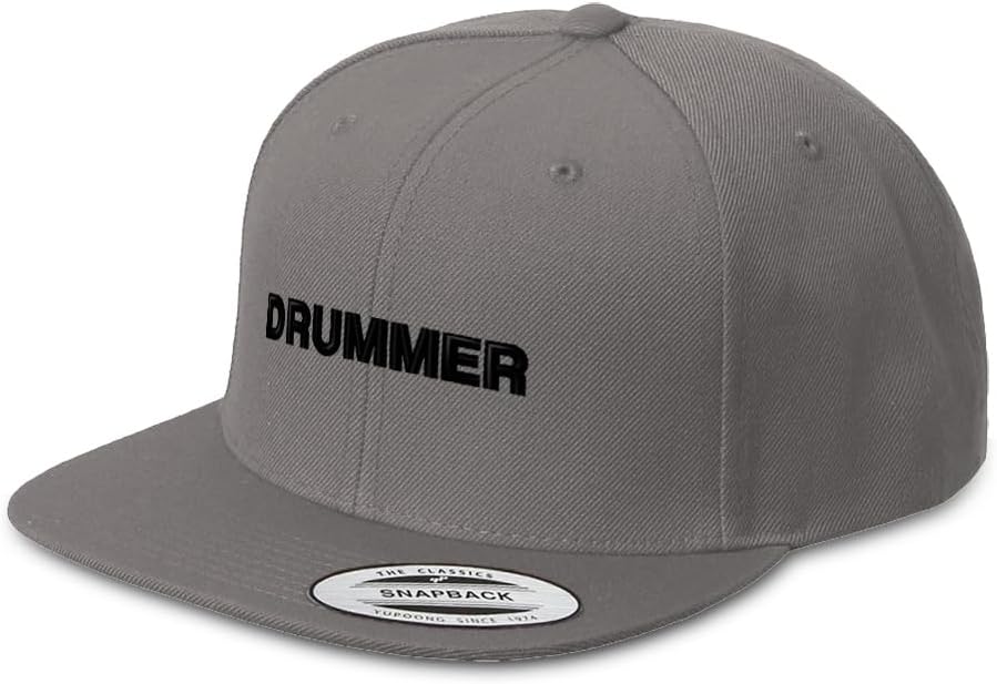 Speedy Pros Snapback Hat for Men Flat Brim Hats Drummer A Music Lover A Embroidery Embroidered Flat Bill Hat Acrylic