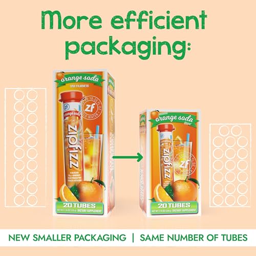 Image of Zipfizz Daily Energy Drink Powder, Orange Soda, 20 Pack | 3-in-1 Sustained Energy, Rapid Hydration, and Essential Vitamins | Sugar-Free | Electrolyte Powder | Contains Vitamin B-12 & Antioxidants