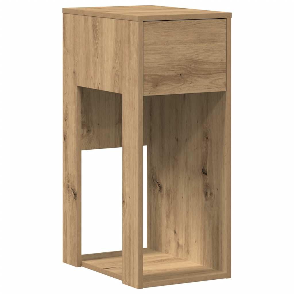 Support pour ordinateur tour avec tiroir en chêne 30 x 44 x 74 cm