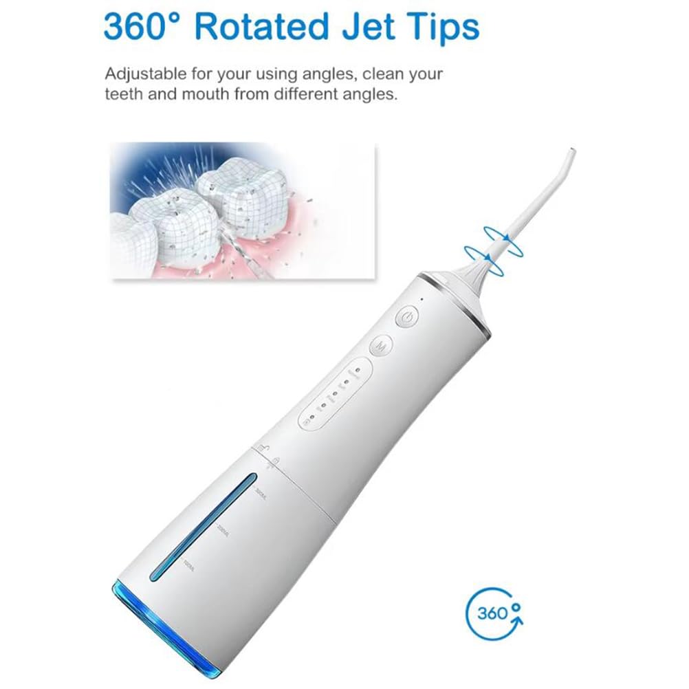 Negro,Irrigador Bucal Portátil Recargable De 300 Ml, 4 Modos, IPX7, Resistente Al Agua, para Viajes, Limpieza Dental, Irrigador Bucal Eléctrico