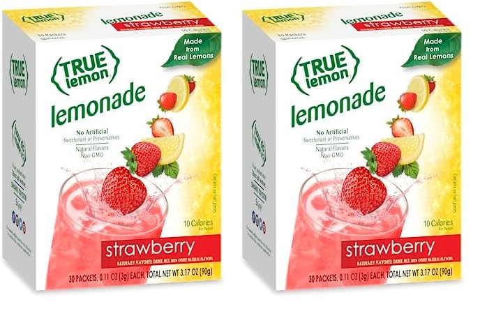 True Lemon Strawberry Lemonade Water Enhancer Drink Mix (30 Count...