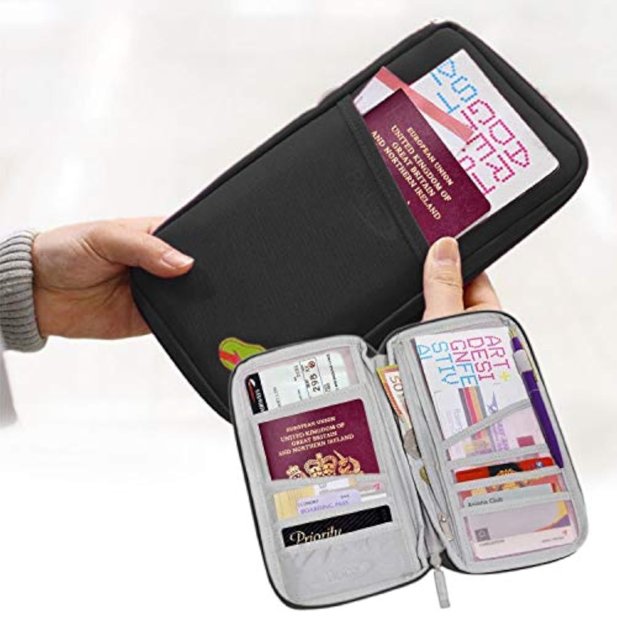 Trajectory Fabric Travel Passport and Card Holder