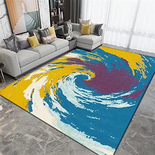 Tapis antidérapant de salon bleu 60x90 pour éviter les glissades