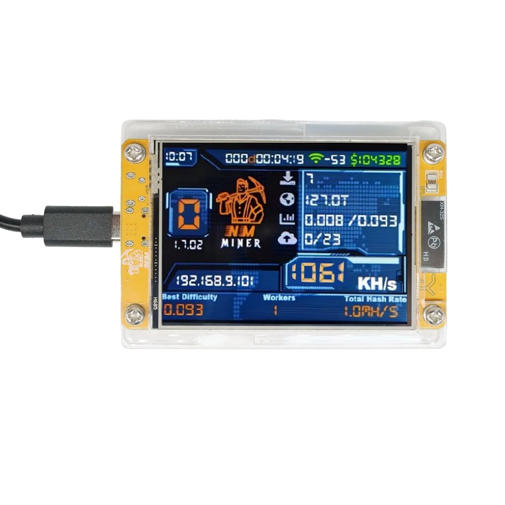 Jalzdieod 1060KH/S Upgraded Harshrate 2.8 Inch Smart Display Bitcoin Crypto  Solo Lottery Miner : Amazon.ca: Electronics