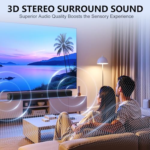 Sound Bar, 80W Sound Bar for Smart TV, Bluetooth 5.3 Soundbar, 2 in 1 Detachable Home Speaker Bass Effect, Home Theater Surround Sound, ARC/Optical/AUX/Connections, for TV/PC/Gaming/Projectors - Image 3