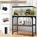 10-20 Gallon Fish Tank Stand, Metal Aquarium Stand with Adjustable Non-Slip Foot and Wooden Shelf, Reptile Tank Stand Easy to Assemble for Home Office, Firm and Steady(Tank not Included) - Image 5