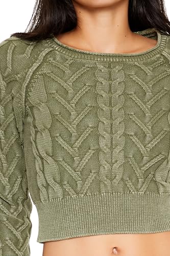 Forever 21 Women's Cable Knit Cropped Sweater3