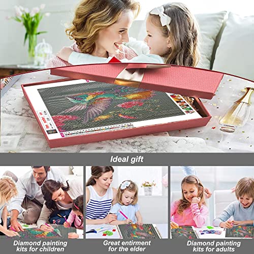 Stalente Diamond Painting Kits for Adults 5D DIY Diamond Art Kits for Beginners Round Full Drill Diamond Painting for Home Wall Decoration Gift 30x30cm Hummingbird - Image 3