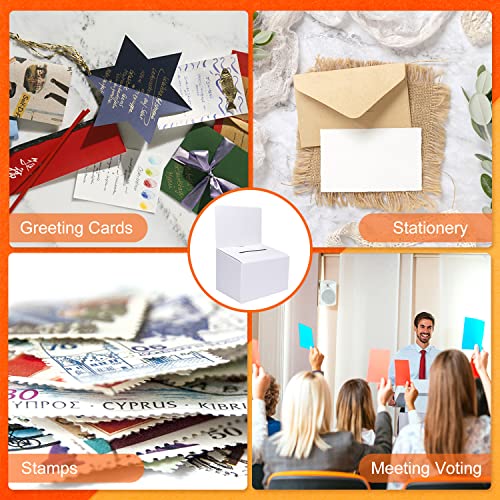 Grawun Suggestion Boxes With Slot,Raffle Ticket Boxs,Raffle Donations Boxs, Suggestion Boxes With Removable Header，For Collecting Card Tickets And Voting Contest (3 Pack，White) #TOP4