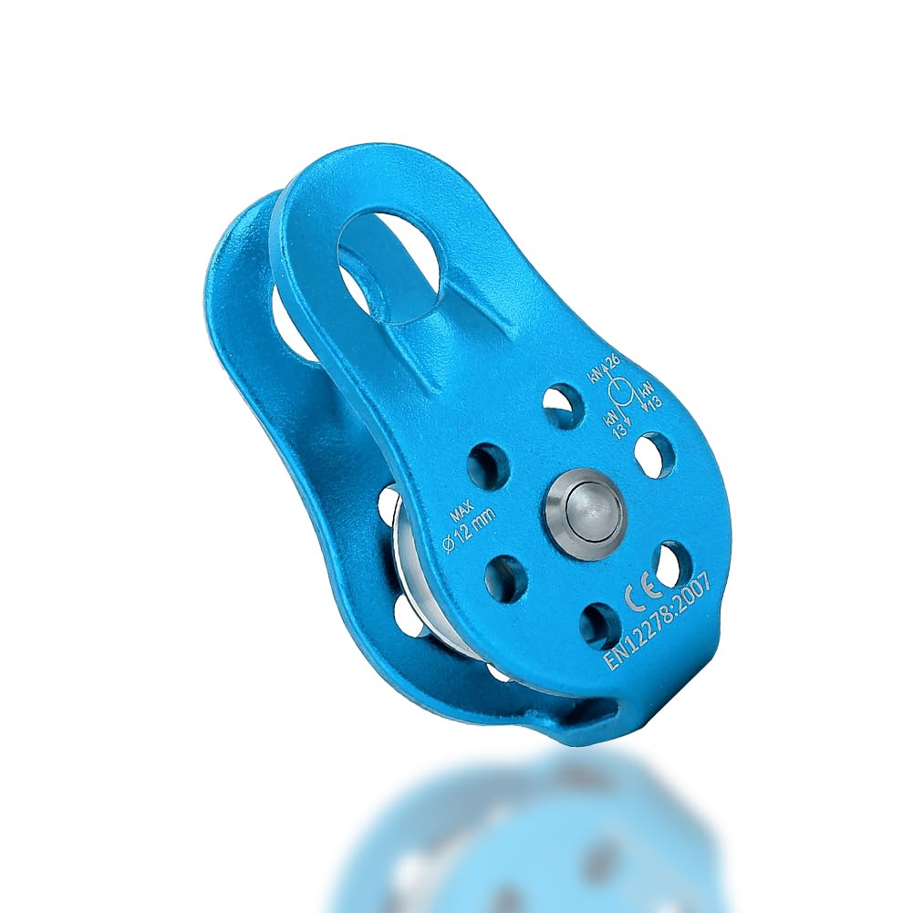 Puleggia Per Arrampicata 26KN - Lega Alluminio, Girevole, Per Corde Fino A 12mm, Attrezzatura Soccorso - Foto 12