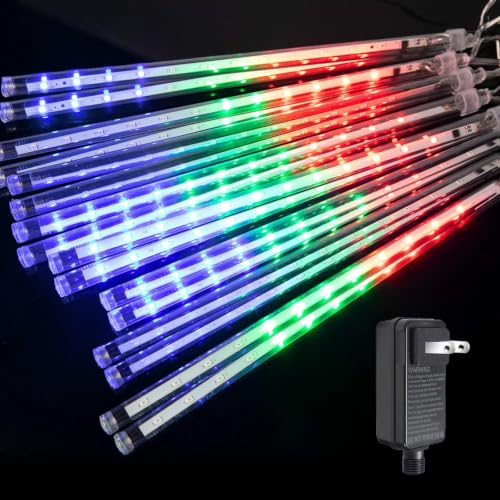 Outdoor Christmas Meteor Shower Lights 16Tube 384LEDs Dripping Icicle Light - image 6