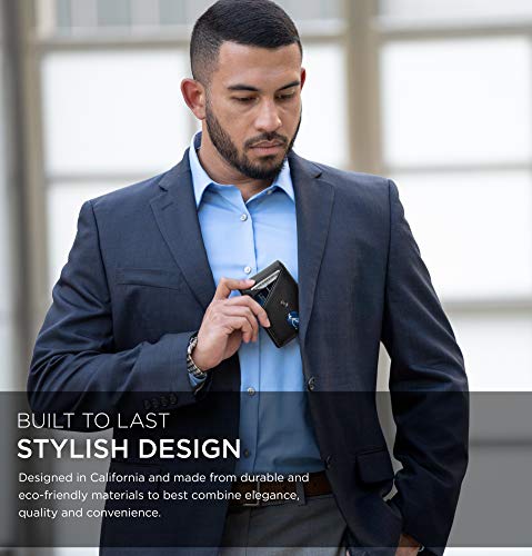 Leather Mens Wallet. Minimalist Wallet Credit Card Holder With Money Clip And Rfid Wallet Protection. Slim Wallets Men Gifts (Obsidian Black Ranger) #TOP1