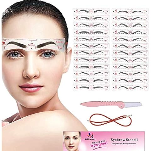Eyebrow Stencil, 24 Eyebrow Shaper Kit, Reusable Eyebrow Template With Strap, 3 Minutes Makeup, Suitable for 98% Cover
