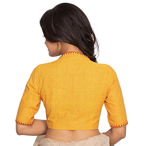 Image of RENE Women's Cotton Embroidered Half Sleeve Blouse