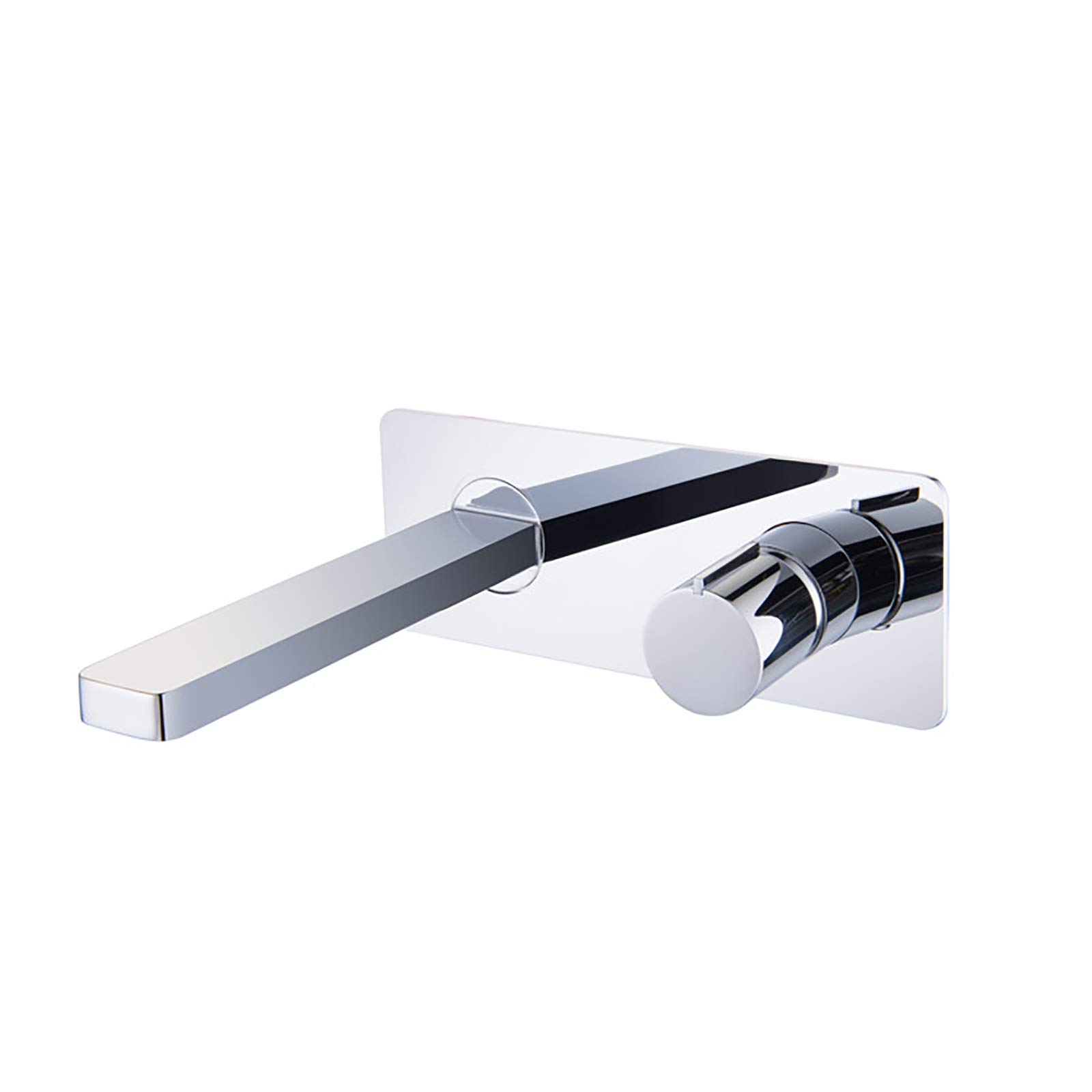 Grifo de baño, Grifo Mezclador de Lavabo montado en la Pared, Grifo de Lavabo de baño, Grifo de Lavabo de latón, Grifo de Lavabo de una manija con Agua fría y Caliente, Cromo