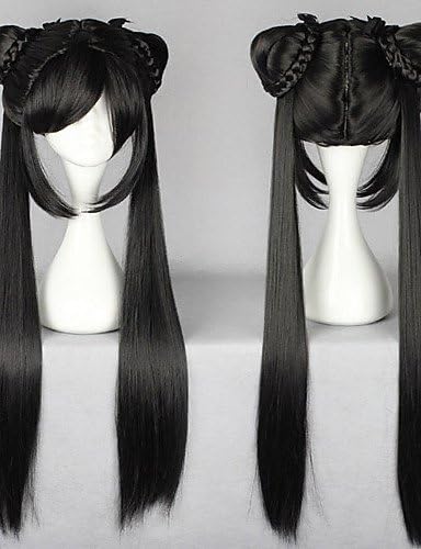 HECHAI_ Cardcaptor Sakura Li Meiling Black Cosplay Wig