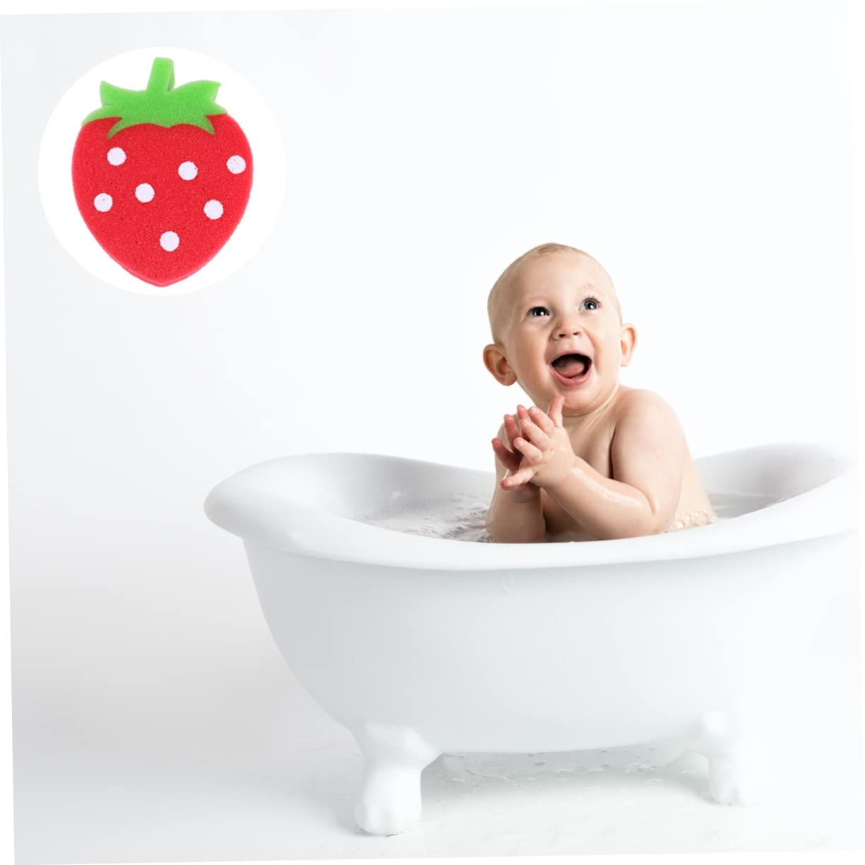 Beavorty 12 Piezas Bola de baño para niños esponja de lavado para niños depurador de cuerpo infantil esponjas esponja de baño para niños esponja corporal para niños Fruta rojo