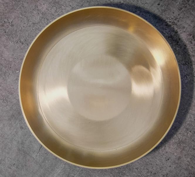 Image of 100% Pure Kansa Thali Plate - 8 inches (Low Edge - Kids Plate)