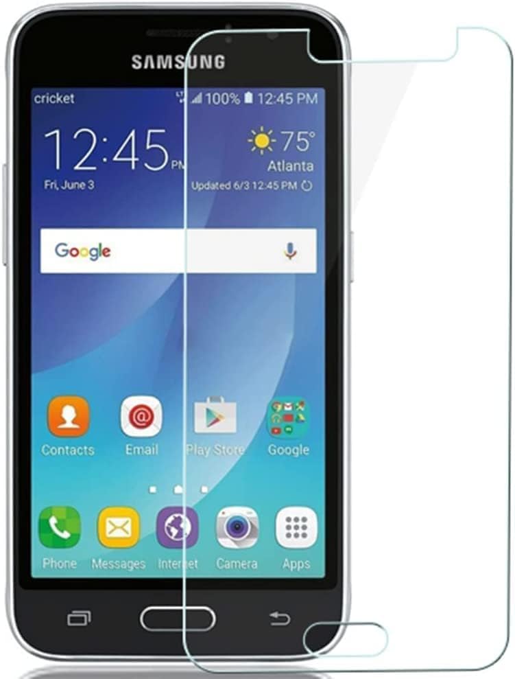 Explosion-Proof Shatterproof Anti-Scratch Anti-Bubble Clear 9H Hardness 2.5D Round Edge Tempered Glass Screen Protector Film Compatible with Cricket Samsung Galaxy Amp 2 SM-J120A Cellphone