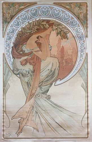 Cartel de Alphonse Mucha Fantasticheria, lienzo decorativo para pared de dormitorio 60x90